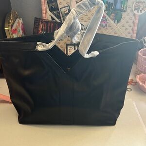 New! Black genuine, leather tote